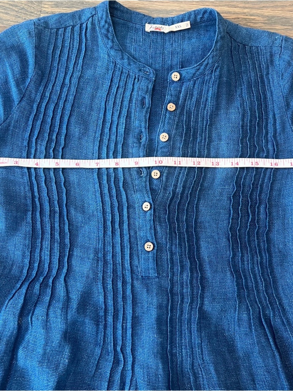 Faherty Gemina Dress 100% Linen Indigo Blue XXS Coastal Classic Preppy Airy - Picture 5 of 8